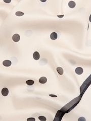 Mango Black Polka Dot Square Satin Scarf - Image 4 of 4