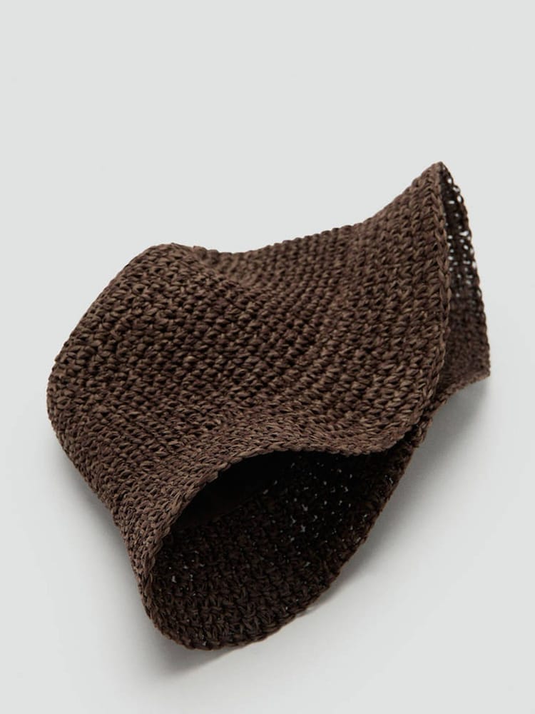 Mango Brown Wide Brim Straw Sun Hat - Image 2 of 4