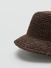 Mango Brown Wide Brim Straw Sun Hat - Image 3 of 4