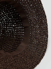 Mango Brown Wide Brim Straw Sun Hat - Image 4 of 4