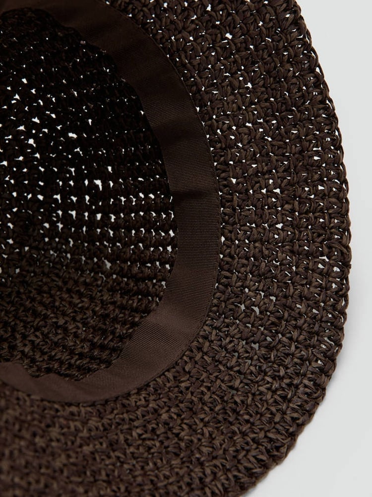 Mango Brown Wide Brim Straw Sun Hat - Image 4 of 4