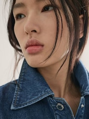 Mango Blue Denim Short Sleeve Shirt - Image 4 of 7