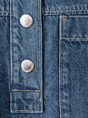 Mango Blue Denim Short Sleeve Shirt - Image 7 of 7