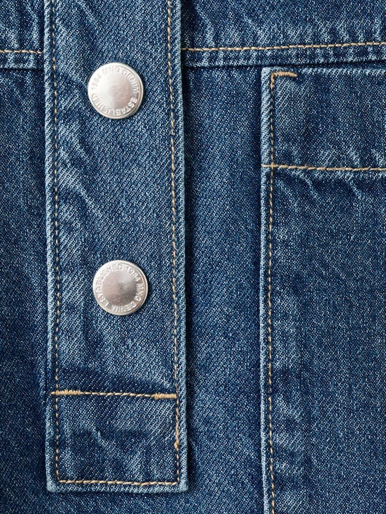 Mango Blue Denim Short Sleeve Shirt - Image 7 of 7