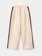 Mango Cream Wide Leg Side Stripe Trousers - Image 5 of 7