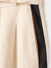 Mango Cream Wide Leg Side Stripe Trousers - Image 7 of 7