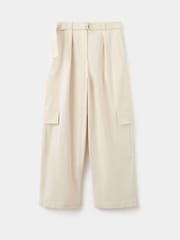 Mango Cream Wide Leg Cargo Trousers - Image 4 of 6