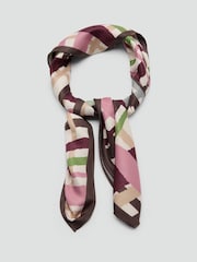 Mango Red Solid Satin Square Scarf - Image 2 of 4
