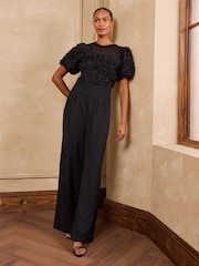 Love & Roses Tailored 3D Floral Jumpsuit - Image 3 of 5
