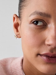 Kate Spade Gold Tone Bow Huggie Earrings - Image 2 of 5