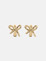 Kate Spade Gold Tone Bow Huggie Earrings - Image 3 of 5