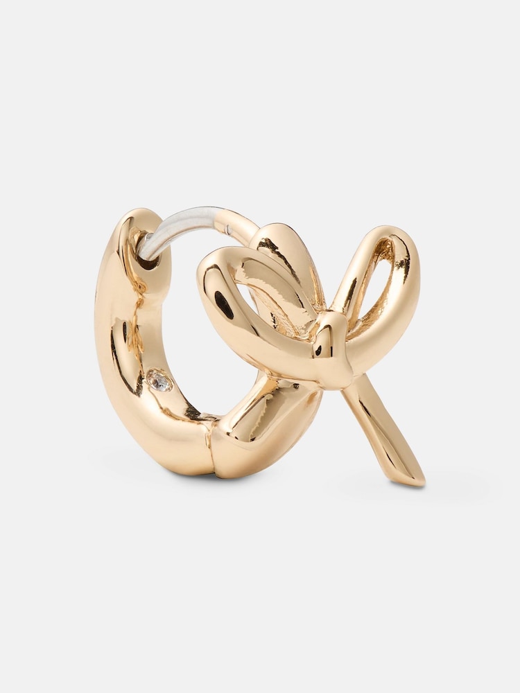 Kate Spade Gold Tone Bow Huggie Earrings - Image 5 of 5