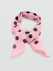Mango Pink Polka Dot Square Cotton Scarf - Image 1 of 4