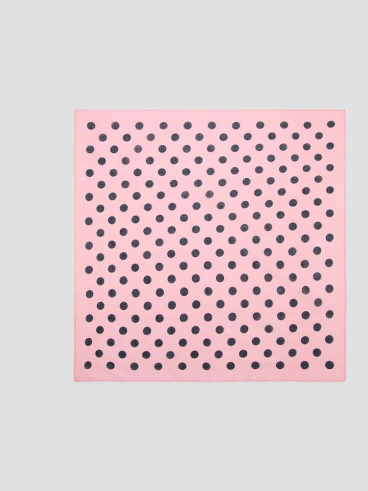 Mango Pink Polka Dot Square Cotton Scarf - Image 2 of 4