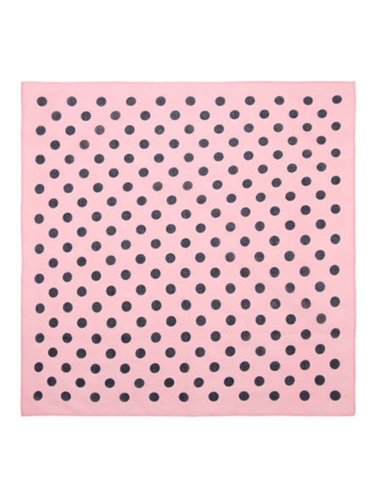 Mango Pink Polka Dot Square Cotton Scarf - Image 4 of 4