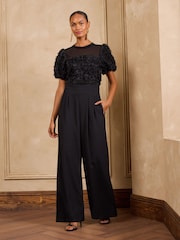 Love & Roses Tailored 3D Floral Jumpsuit - Պատկեր 1 5-ից