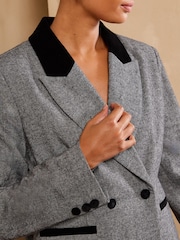 Love & Roses Grey Tailored Herringbone Blazer - Image 2 of 6