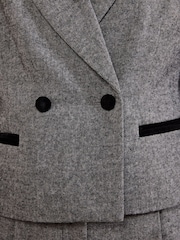 Love & Roses Grey Tailored Herringbone Blazer - Image 6 of 6