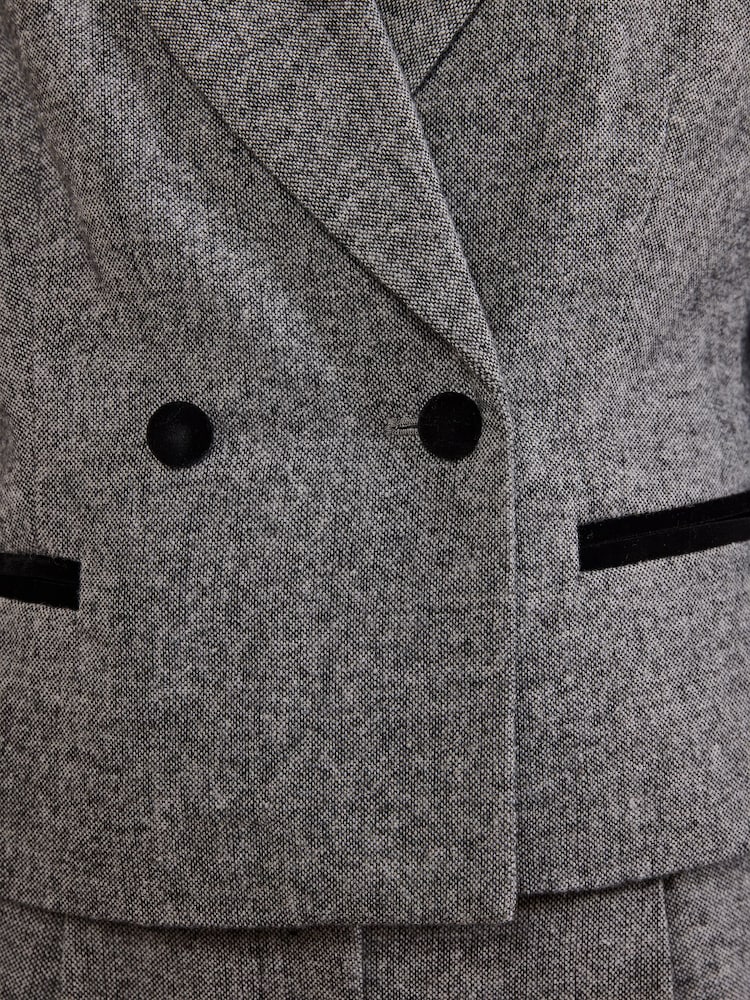 Love & Roses Grey Tailored Herringbone Blazer - Image 6 of 6