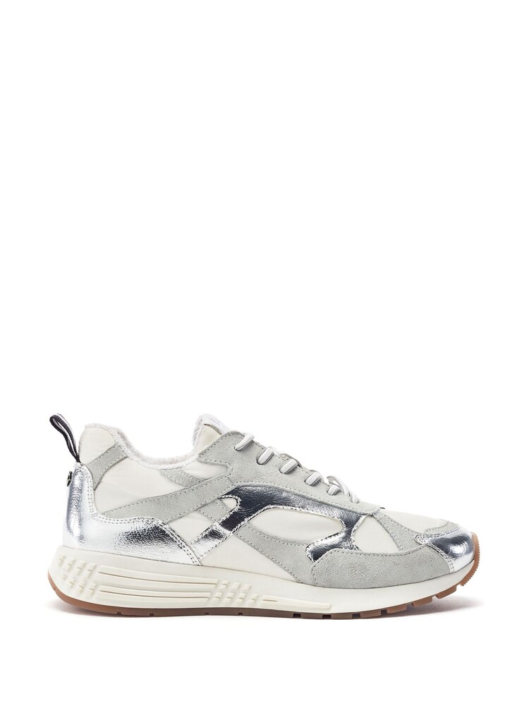 Moda in Pelle White Bryani Multi Panel Lace Up Trainer - Image 1 of 4