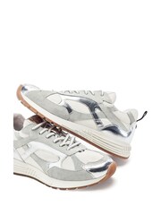 Moda in Pelle White Bryani Multi Panel Lace Up Trainer - Image 2 of 4