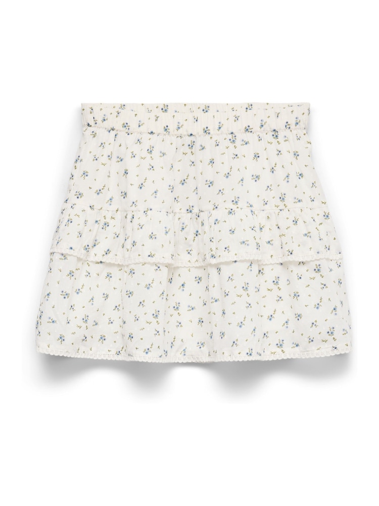 VERO MODA White/Blue Tiered Short Skirt - Image 5 of 5
