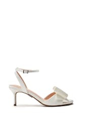 Moda in Pelle White Lotty Low Sandals With Large Bow Trim - Image 1 of 3