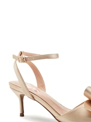 Moda in Pelle Gold Lotty Low Sandals With Large Bow Trim - Image 2 of 3