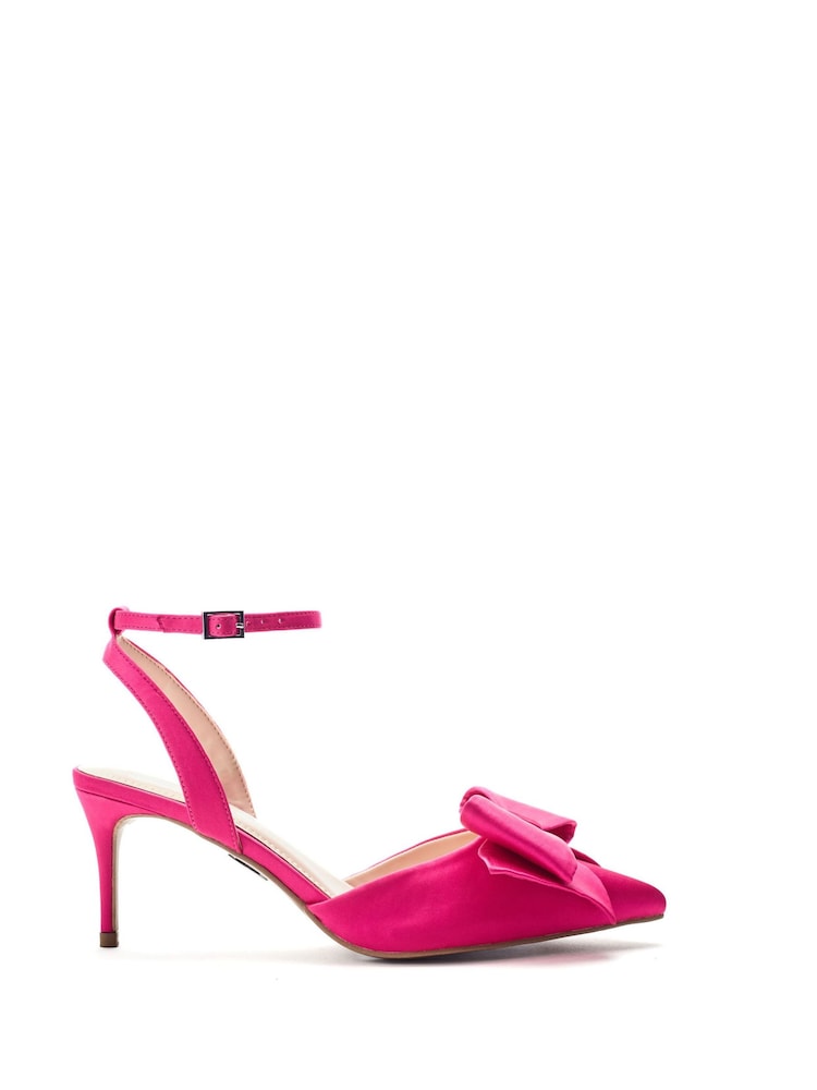 Moda in Pelle Pink Nahara Ankle Strap Heel Sandal With Bow Detail - Image 1 of 3 Moda in Pelle Pink Nahara Ankle Strap Heel Sandal With Bow Detail - Image 1 of 3