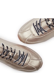 Moda in Pelle Gold Leather Ares Trainers With Contrast Laces - Image 3 of 4