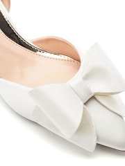 Moda in Pelle White Nahara Ankle Strap Heel Sandal With Bow Detail - Image 2 of 3