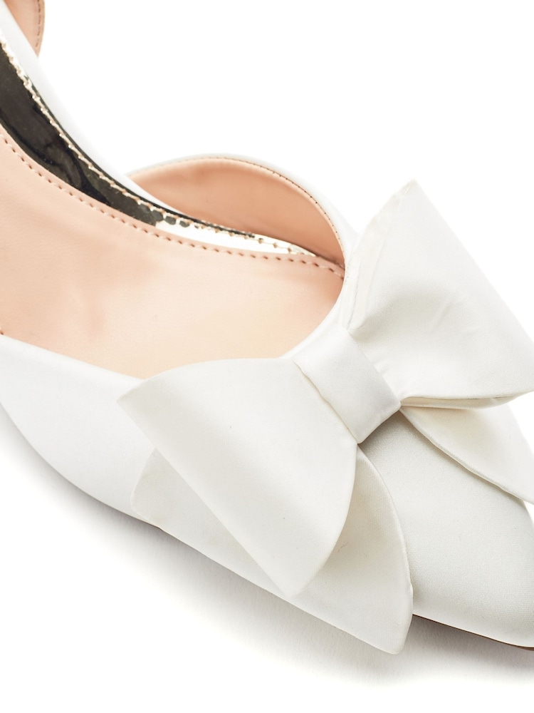 Moda in Pelle White Nahara Ankle Strap Heel Sandal With Bow Detail - Image 2 of 3 Moda in Pelle White Nahara Ankle Strap Heel Sandal With Bow Detail - Image 2 of 3