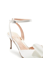 Moda in Pelle White Nahara Ankle Strap Heel Sandal With Bow Detail - Image 3 of 3