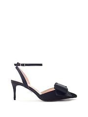 Moda in Pelle Black Nahara Ankle Strap Heel Sandal With Bow Detail - Image 1 of 3