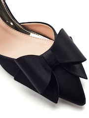 Moda in Pelle Black Nahara Ankle Strap Heel Sandal With Bow Detail - Image 2 of 3