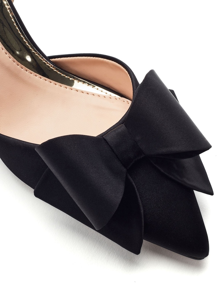 Moda in Pelle Black Nahara Ankle Strap Heel Sandal With Bow Detail - Image 2 of 3 Moda in Pelle Black Nahara Ankle Strap Heel Sandal With Bow Detail - Image 2 of 3