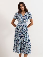 Phase Eight Blue Petite Azalea Dress - Image 1 of 6