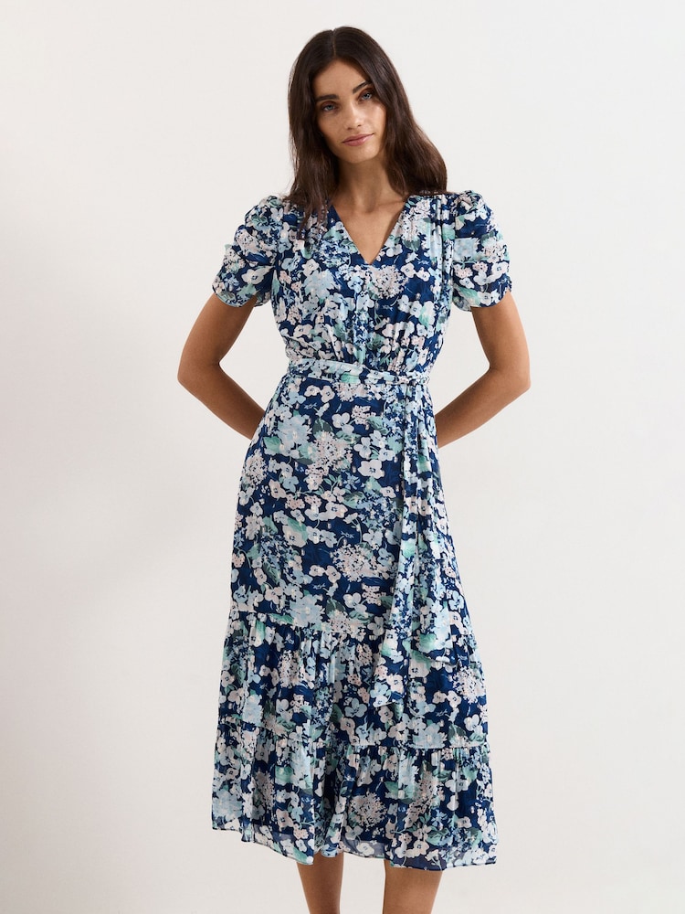 Phase Eight Blue Petite Azalea Dress - Image 1 of 6 Phase Eight Blue Petite Azalea Dress - Image 1 of 6