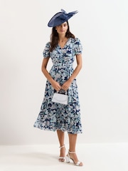 Phase Eight Blue Petite Azalea Dress - Image 3 of 6