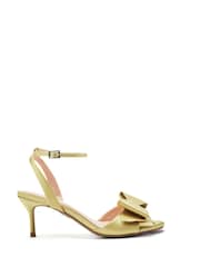 Moda in Pelle Green Lotty Low Sandals With Large Bow Trim - Image 1 of 3