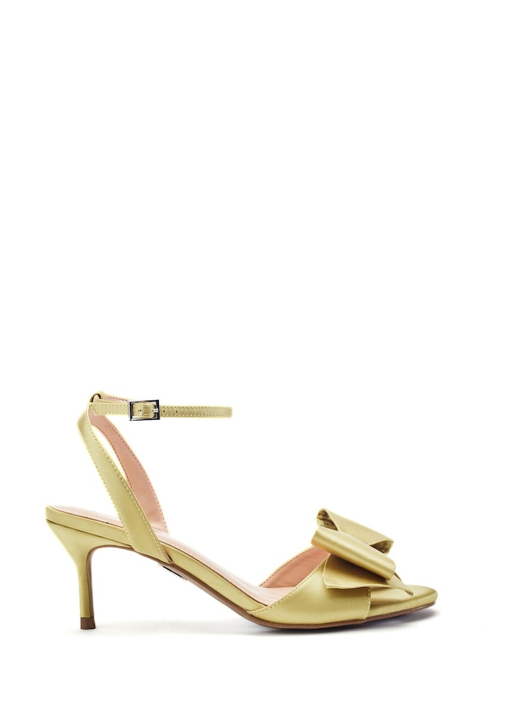 Moda in Pelle Green Lotty Low Sandals With Large Bow Trim - Image 1 of 3