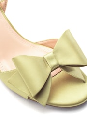 Moda in Pelle Green Lotty Low Sandals With Large Bow Trim - Image 2 of 3