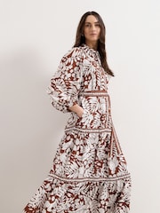 Phase Eight Brown Coralie Tan Dress - Image 3 of 6