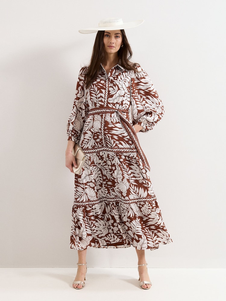 Phase Eight Brown Coralie Tan Dress - Image 6 of 6