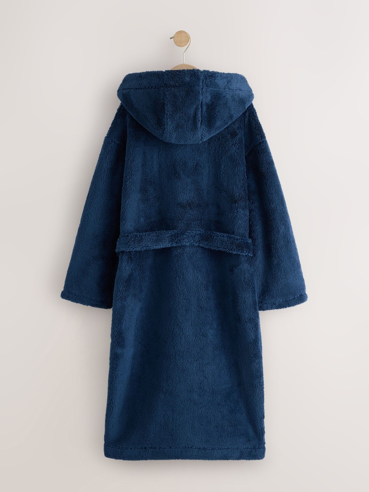 Navy Long Fleece Robe (9-16yrs) - Image 2 of 4