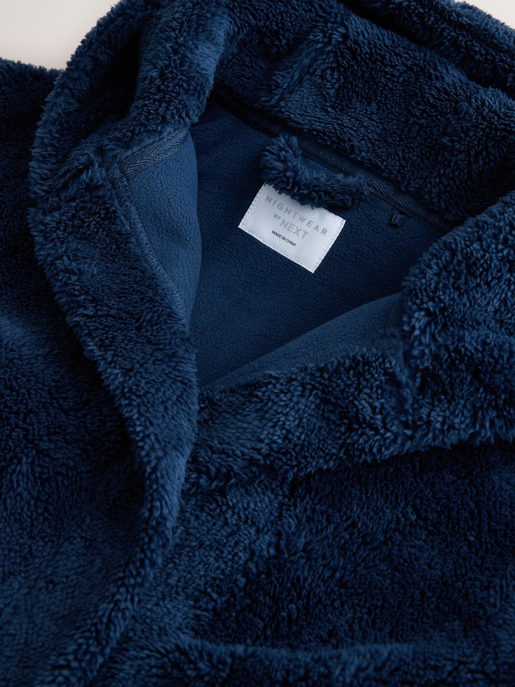Navy Long Fleece Robe (9-16yrs) - Image 4 of 4