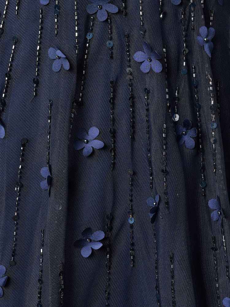 Adrianna Papell Blue Beaded Dress - Image 6 of 6