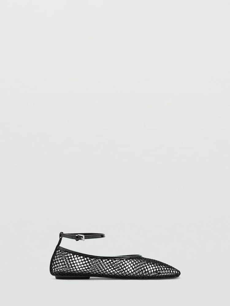 Mango Black Woven Ballet Flats - Image 3 of 3 Mango Black Woven Ballet Flats - Image 3 of 3