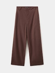 Mango Brown Linen Barrel  Tailored Trousers - Image 6 of 8