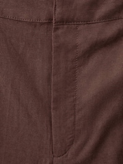 Mango Brown Linen Barrel  Tailored Trousers - Image 8 of 8